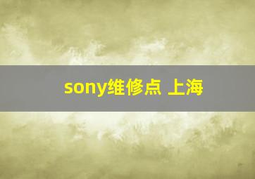 sony维修点 上海